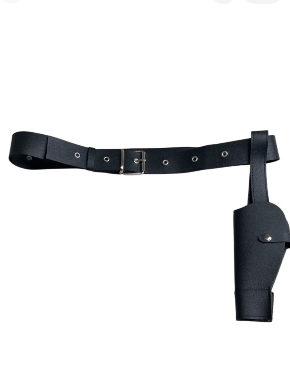 Black Faux Leather Holster Belt One Size Lara Croft Halloween Costume Cosplay OS